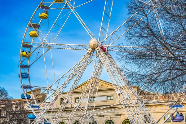 Christmas Ferris Wheel Amusement Ride Nimes Gard France — Stock Photo, Image