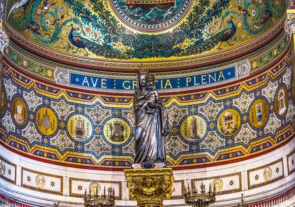 Marseille France December 2021 Black Madonna Mosaic Basilica Notre Dame — Stock Photo, Image