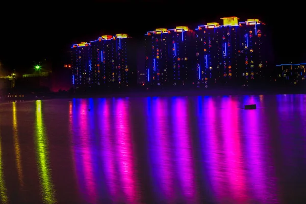 Apartments Night Hun River Fushun Shenyang Provincie Liaoning China Handelsmerken — Stockfoto