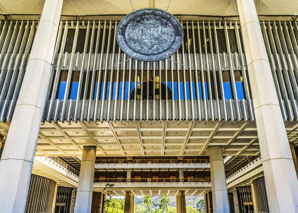 Sello Aire Libre Enate Cámara Estado Capitolio Edificio Legislatura Honolulu —  Fotos de Stock