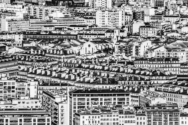 Siyah Beyaz Apartman Binaları Marsilya Şehir Manzarası Marsilya Cote d 'Azur Fransa