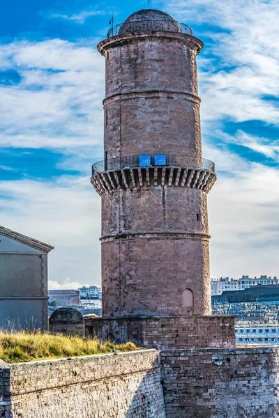 Marseille Cityscape Fort Harbors Marseille Cote Azur Frankrike — Stockfoto