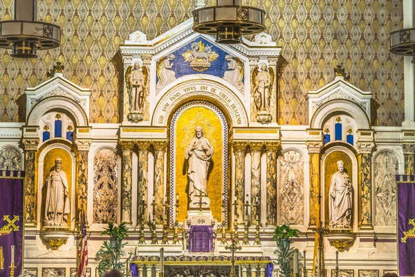 Miami Florida March 2021 Main Altar Historic Gesu Catholic Church — Stock Photo, Image
