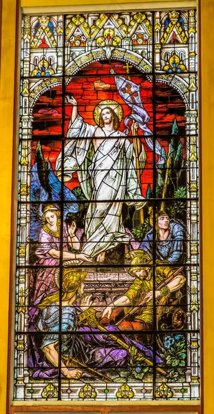 Miami Florida March 2021 Christ Victor Resurrection Stained Glass Gesu — Fotografia de Stock