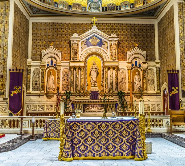 Miami Florida Marzo 2021 Main Altar Historic Gesu Catholic Church —  Fotos de Stock