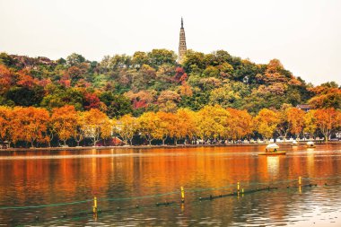 Ancient Baochu Pagoda West Lake Hangzhou Zhejiang China  Pagoda was constructed in 963 AD