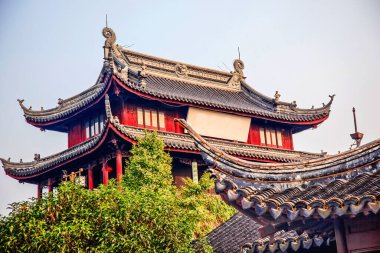 Eski Pan Men Su Kapısı Suzhou Jiangsu Çin Kapısı Suzhou kanallarındaki suyu düzenler.