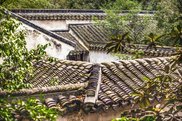 Dakpannen Tegeltuin Van Nederige Administrateur Zhouzheng Yuan Oude Chinese Huizen — Stockfoto