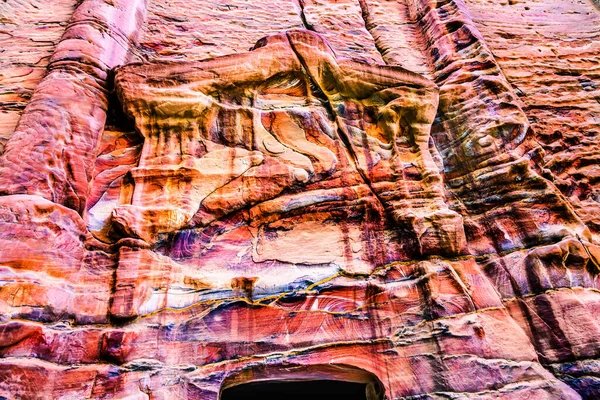 Rose Red Rock Tomb Street of Facades Petra Jordan Built by Nabataens in 200 BC to 400 AD