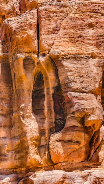 Red Yellow Rock Formation Petra Jordan Built Nabataens 200 400 — Foto de Stock