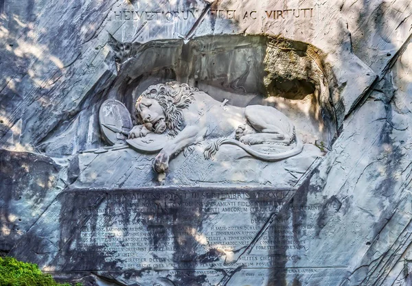 Dying Lion Rock Reflief Cliff Lucerna Suiza Creado 1821 Por —  Fotos de Stock