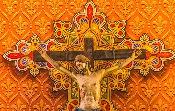 Tucson Arizona Května 2021 Pamplona Crucifix Katolická Církev Augustina Basilica — Stock fotografie