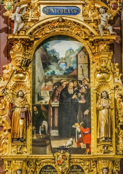 Lucerne Schweiz Augusti 2022 Färgglada Saint Nicholas Painting Chapel Leodegar — Stockfoto