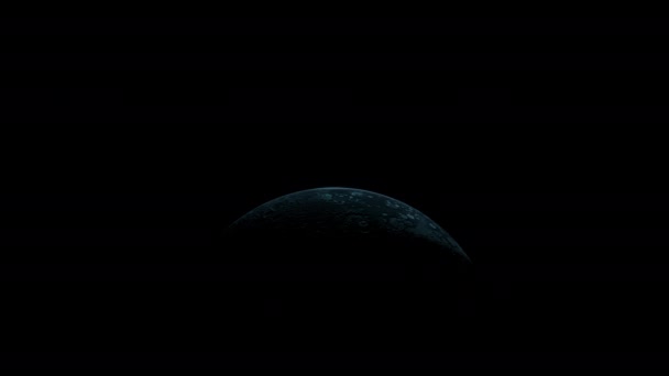 Moon silhouette in dark blank space — Stock Video