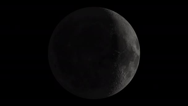 Moon Phases - Northern Hemisphere time-lapse rendered video, moon rotation — Stock Video