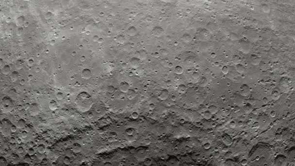 Moon surface rotation with a lot of crater — Stock Video