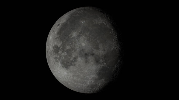 Вращение поверхности Луны с большим количеством кратера