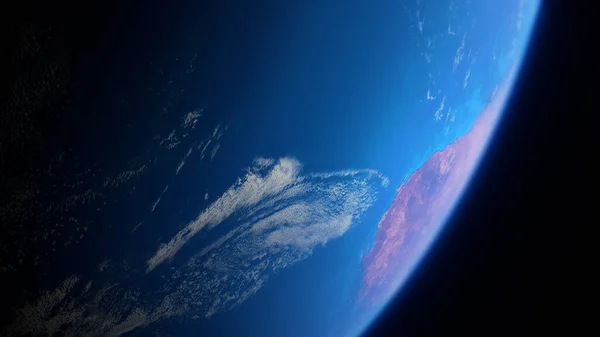 Kızıl Avustralya 'nın sinematik uzay görüşü, kozmosta dönen gerçekçi gezegen Dünya.