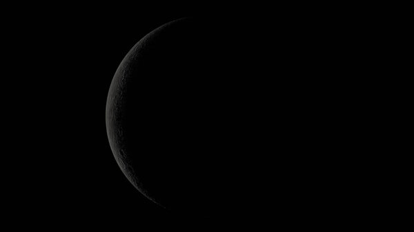 Вращение поверхности Луны с большим количеством кратера