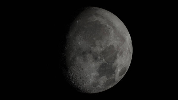 Вращение поверхности Луны с большим количеством кратера