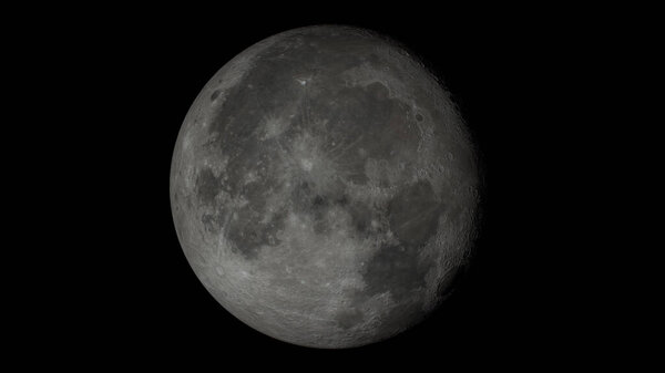 Вращение поверхности Луны с большим количеством кратера