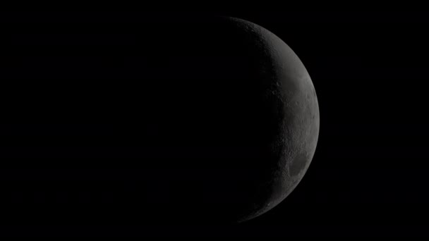 Fases lunares - Hemisferio Norte time-lapse renderizado video, rotación lunar — Vídeos de Stock