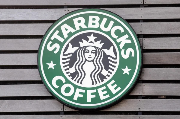 Σημάδι Starbucks καφέ — Φωτογραφία Αρχείου