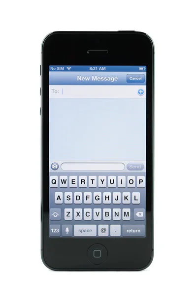 Text messaging skärmen på iphone 5 — Stockfoto