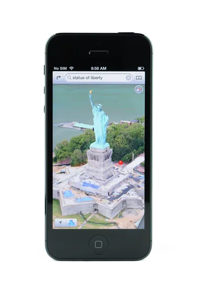 3D vyer karta på iphone 5 — Stockfoto