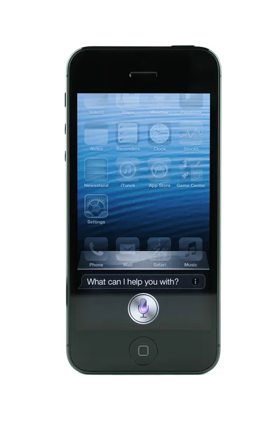 Iphone 5 のシリ画面 ストック画像