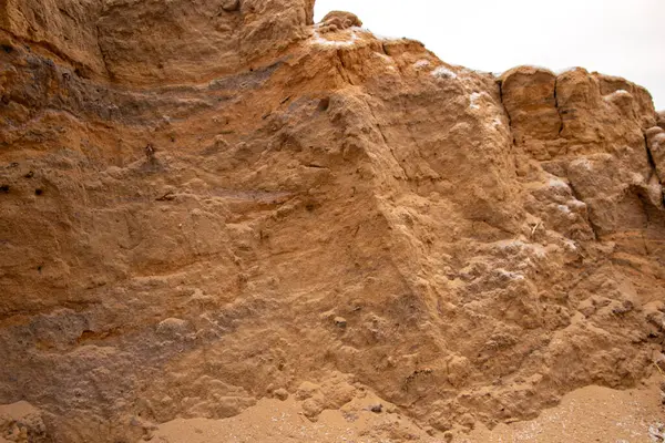 Struktureller Sand Mit Einer Reliefoberfläche Mehrfarbigen Schichten Und Unterschiedlichen Granulatgrößen — Stockfoto