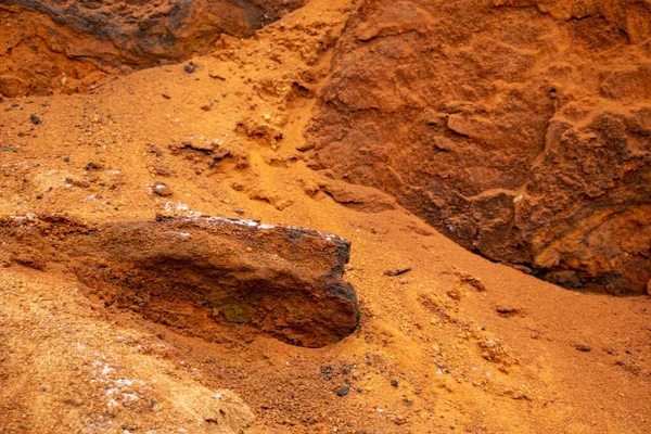 Struktureller Sand Mit Einer Reliefoberfläche Mehrfarbigen Schichten Und Unterschiedlichen Granulatgrößen — Stockfoto