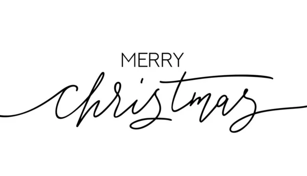 圣诞快乐手绘现代书法设计.贺卡或社交媒体的假日信笺手写模板. — 图库矢量图片