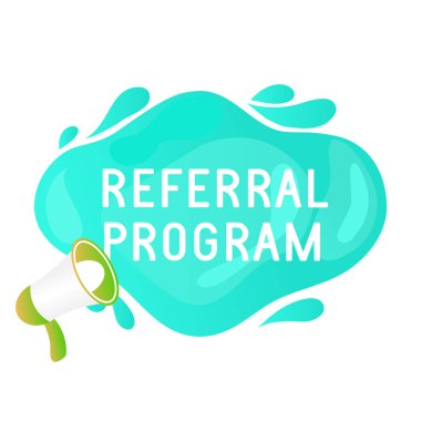 Arkadaş pankartlarına atıfta bulun. Yönlendirme programı simgesi, pazarlama etiketi ve arkadaşlık rozeti. İş önerileri program etiketleri.