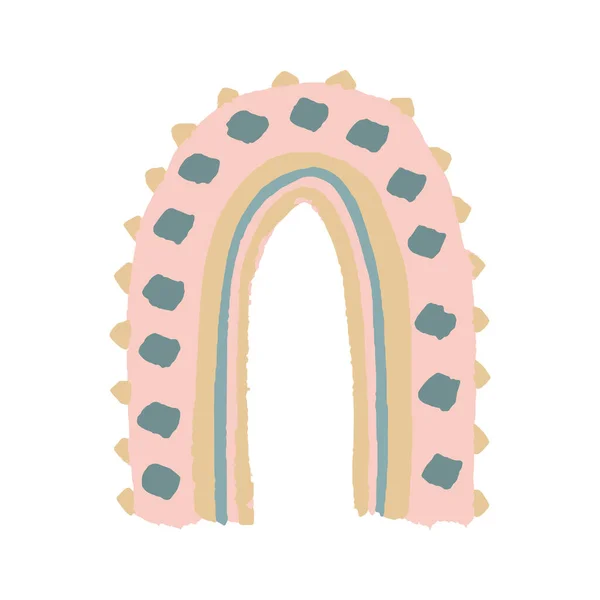 Vector Baby Pastel Rainbow. Lindo Nursery Doodle Illustration. Elemento de diseño dibujado a mano para papel pintado escandinavo y estampado para niños. — Vector de stock