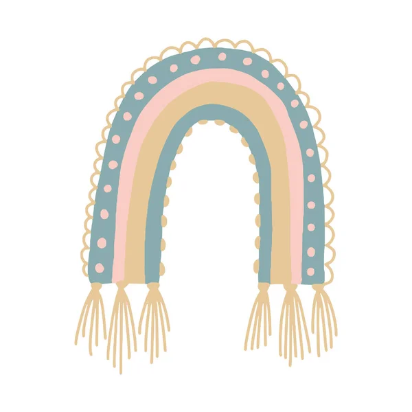 Vector Baby Pastel Rainbow. Lindo Nursery Doodle Illustration. Elemento de diseño dibujado a mano para papel pintado escandinavo y estampado para niños. — Vector de stock