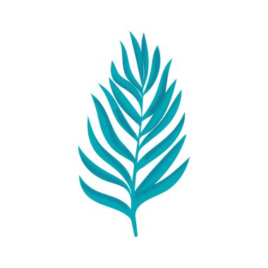 Tropikal Yapraklar elle çizilmiş düz çizimler. Cennet bitki tasarımı elementleri. Vektör illüstrasyonu