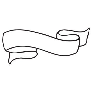 Elle çizilmiş Vektör Kaydırma Sancağı. Metin için Retro Teyp çerçevesi çiz. Boş tasarım ögesi kaydırılıyor. Vektör illüstrasyonu