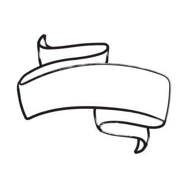 Elle çizilmiş Vektör Kaydırma Sancağı. Metin için Retro Teyp çerçevesi çiz. Boş tasarım ögesi kaydırılıyor. Vektör illüstrasyonu