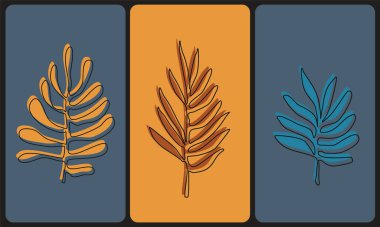 Karalama el çizimi telefon kağıdı ile soyut yaprak çizimi. Matisse stili basit organik baskı. Vektör illüstrasyonu