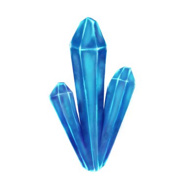 Parlak Parlak Gemstone ya da kristal sanat beyaza izole edilmiş. Göksel ve sihirli, boho 2D çizim. Parlak mistik elmas.