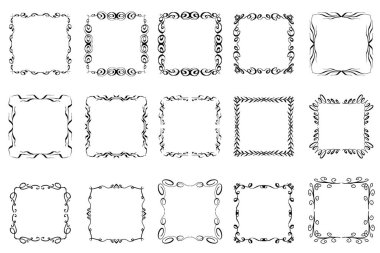 Vektör Kaligrafi Süsleme Koleksiyonu. Zarif geçmişe dönük tasarım elementleri ayarlandı. Klasik grafik süslemesi. Vektör illüstrasyonu