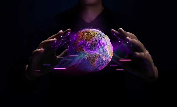 World Technology Concepts Red Global Intercambio Datos Negocios Mundiales Telecomunicaciones —  Fotos de Stock