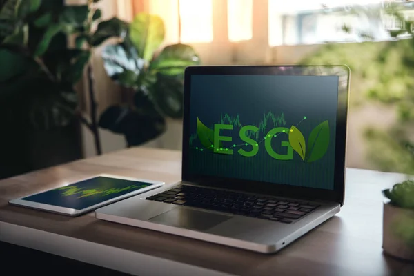Esg Ecology Care Concept Gouvernance Environnementale Sociale Entreprise Homme Affaires — Photo