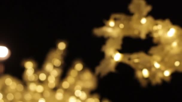 Natale e Capodanno vacanze illuminazione esterna — Video Stock