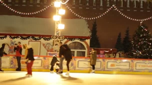 Moscou Russie Décembre 2019 Patinoire Sur Place Rouge Moscou Kremlin — Video