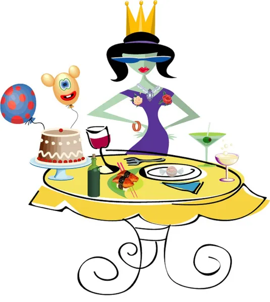 güzel bir kız yalnız tatil masada doğum günü kutluyor