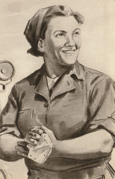 图片明信片安吉丽娜 praskovja(1912-1959) — 图库照片#