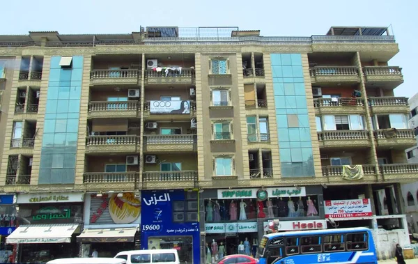 One Busy Streets Cairo One Residential Buildings — Stock Photo, Image