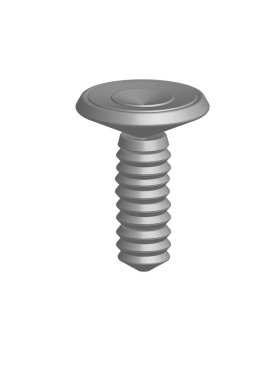 3D metal vida beyaz arka planda izole